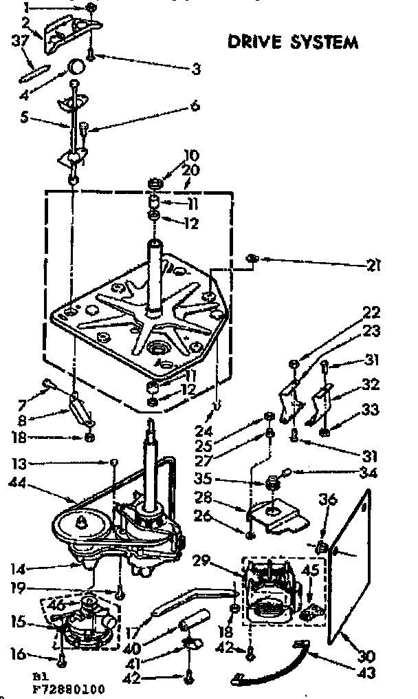 Kenmore 11072880800 drive system diagram
