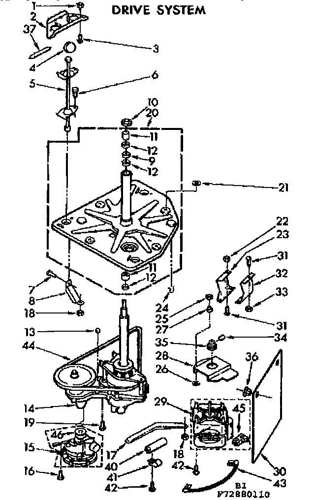 Kenmore 11073880610 drive system diagram