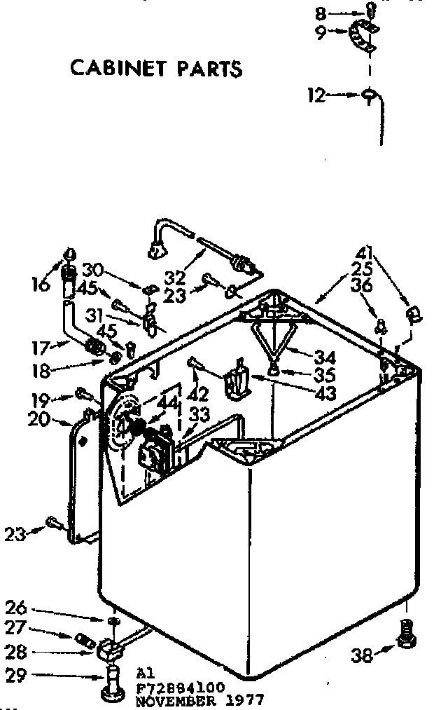 Kenmore 11073884200 cabinet parts diagram
