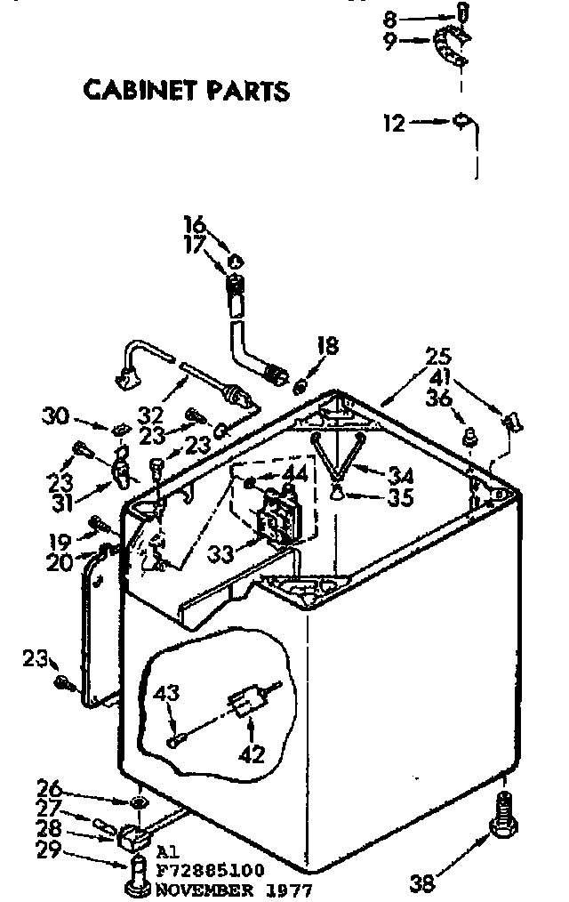 Kenmore 11073885400 cabinet parts diagram