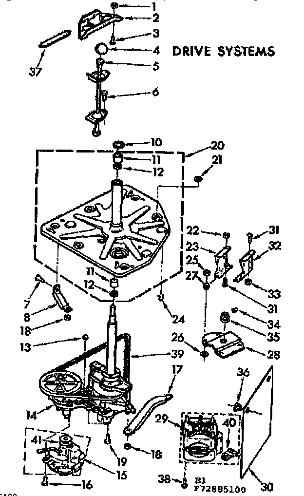 Kenmore 11073885400 drive systems diagram
