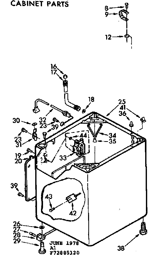 Kenmore 11072885620 cabinet parts diagram