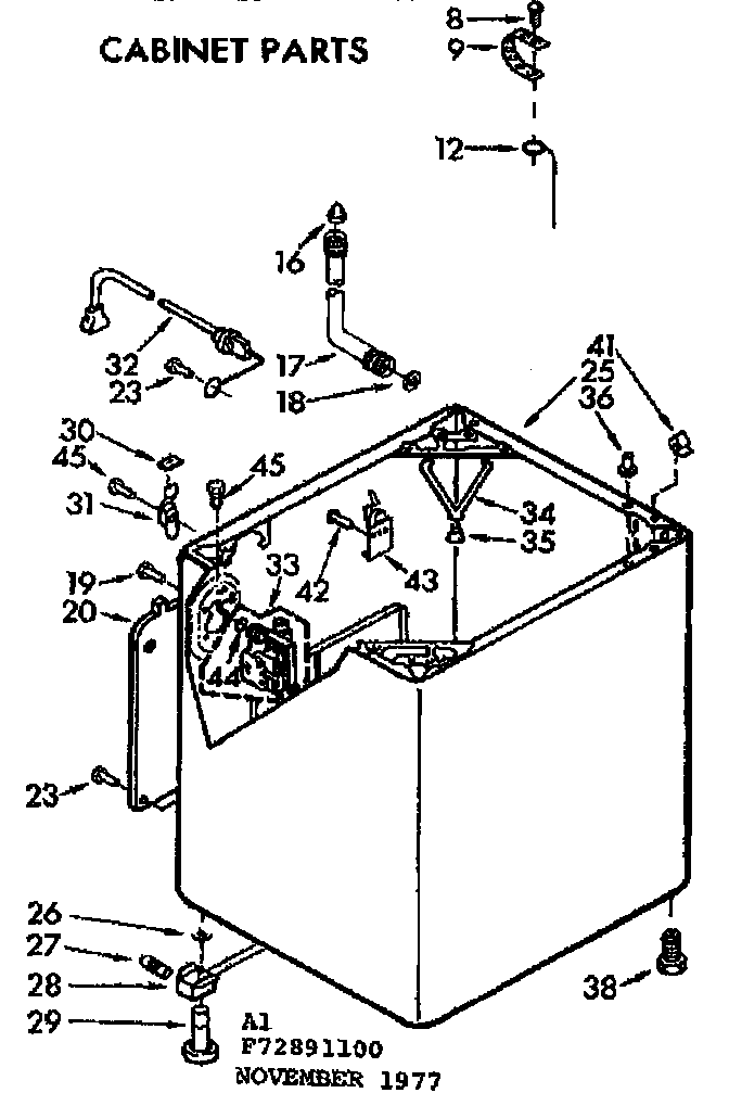 Kenmore 11072891400 cabinet parts diagram