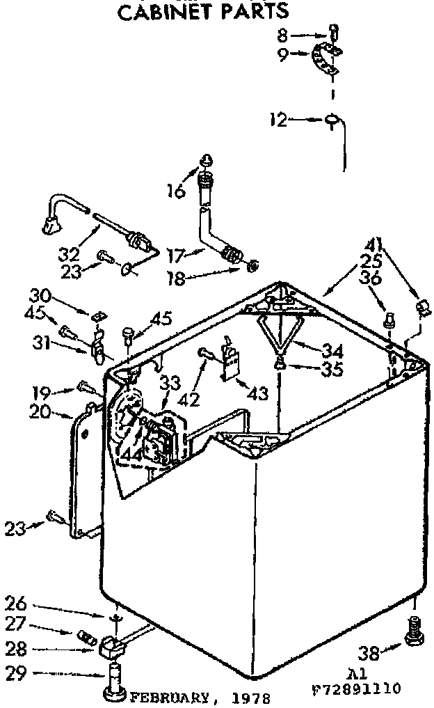 Kenmore 11073891210 cabinet parts diagram