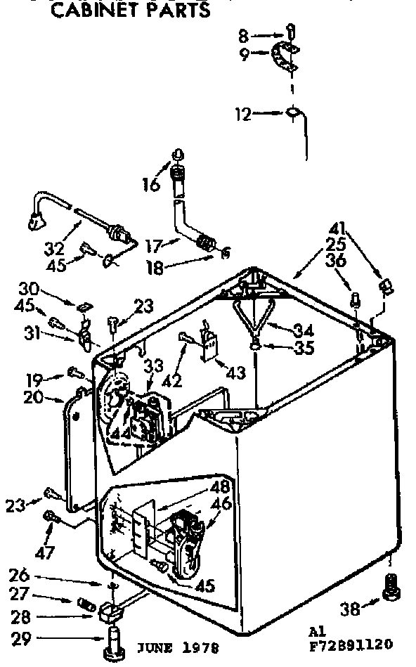 Kenmore 11072891620 cabinet parts diagram
