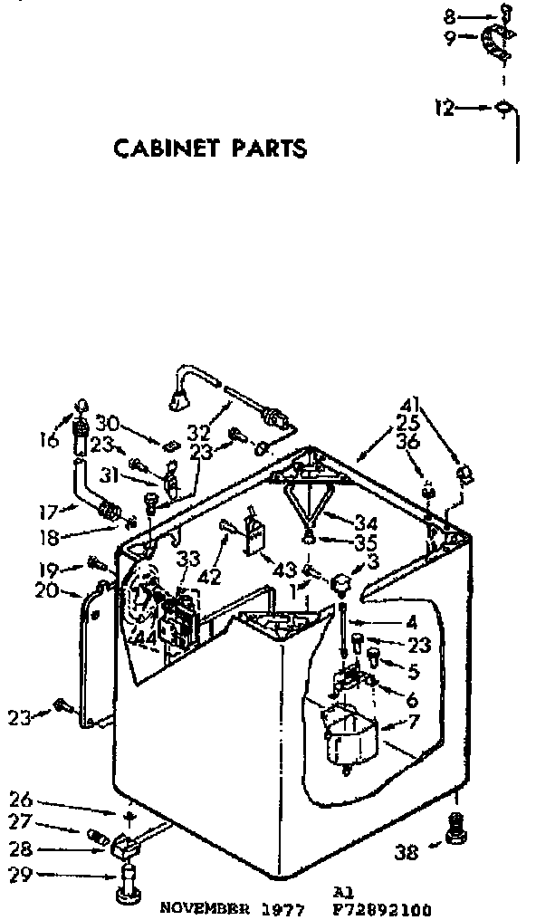 Kenmore 11073892200 cabinet parts diagram