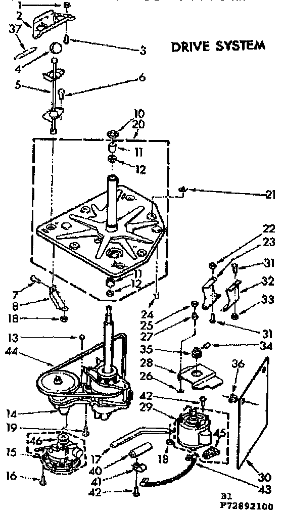 Kenmore 11073892200 drive system diagram