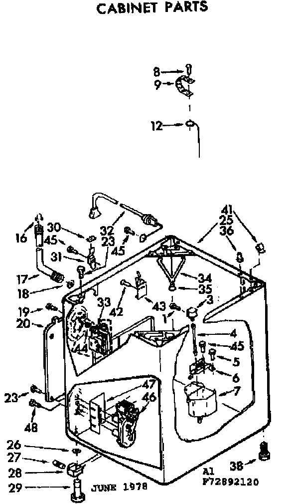 Kenmore 11072892120 cabinet parts diagram