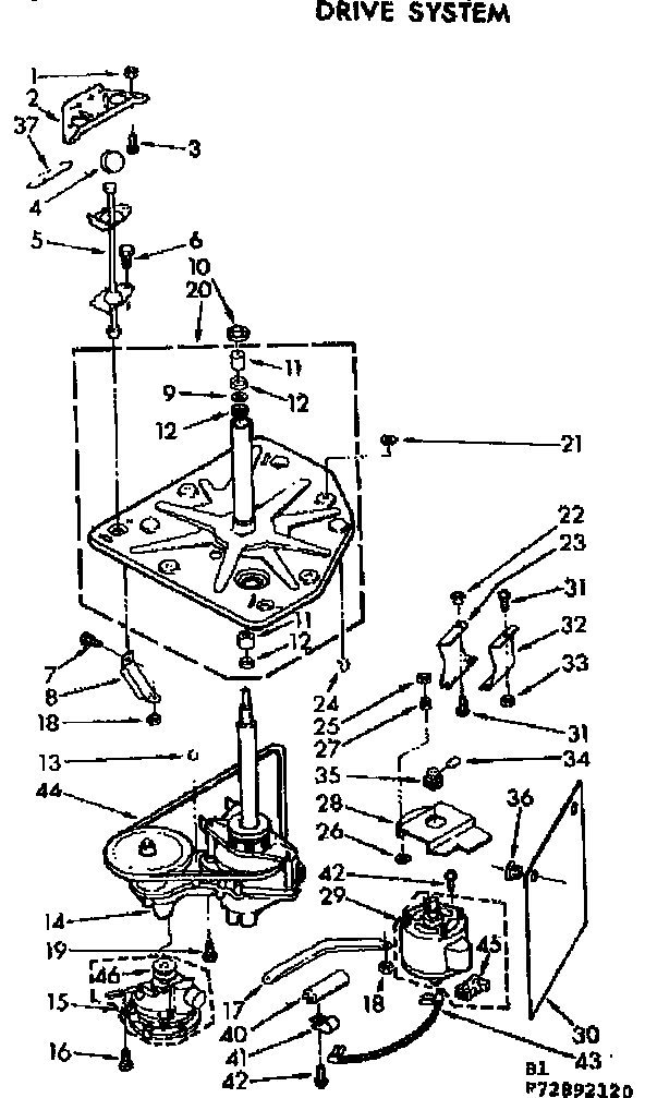 Kenmore 11072892120 drive system diagram