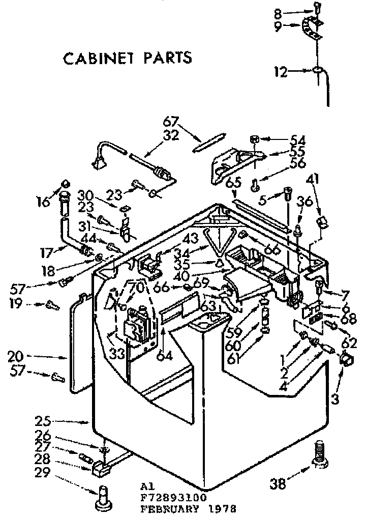 Kenmore 11073893800 cabinet parts diagram