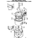 Kenmore 11072950100 tub and basket parts diagram