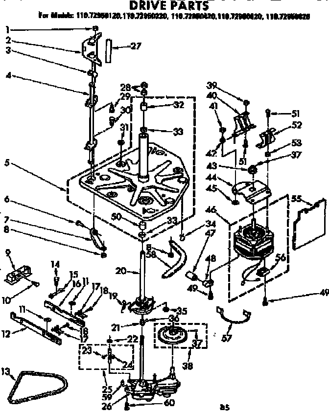 Kenmore 11072950120 drive parts diagram