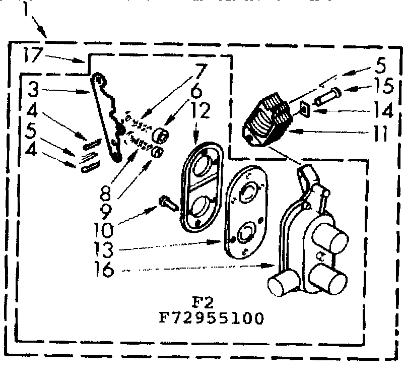 Kenmore 11073955200 two way valve assembly suds diagram