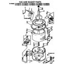 Kenmore 11073955410 tub and basket parts diagram