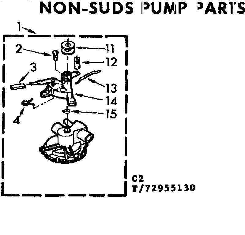 Kenmore 11072955230 non-suds pump parts diagram