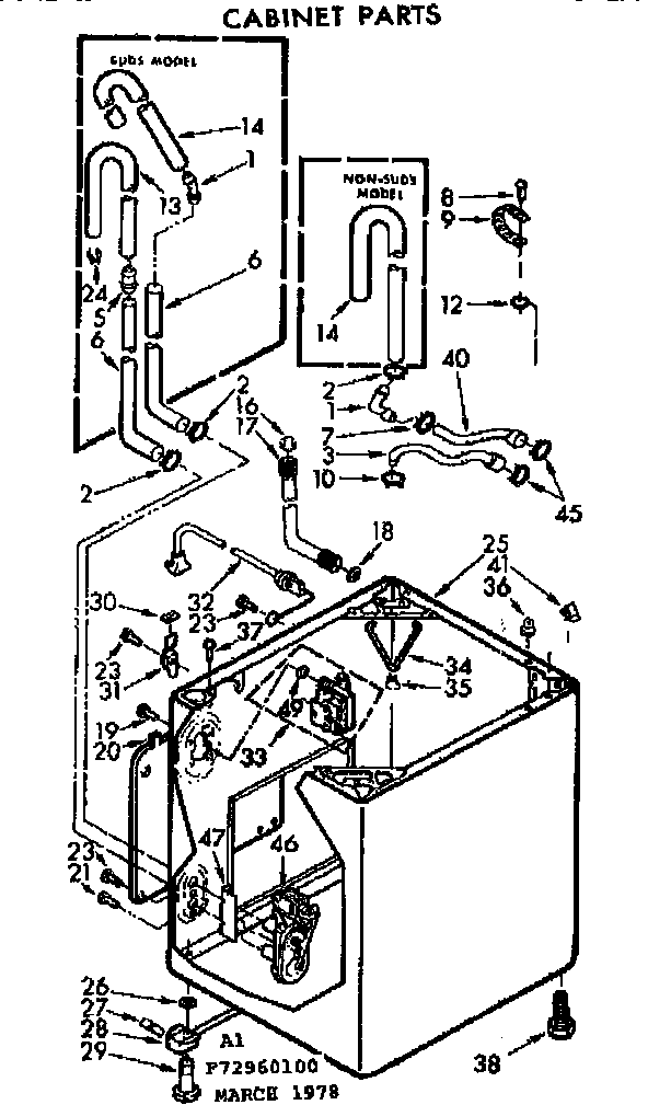 Kenmore 11072960600 cabinet parts diagram