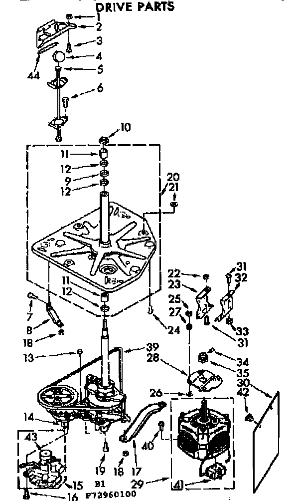 Kenmore 11072960600 drive parts diagram