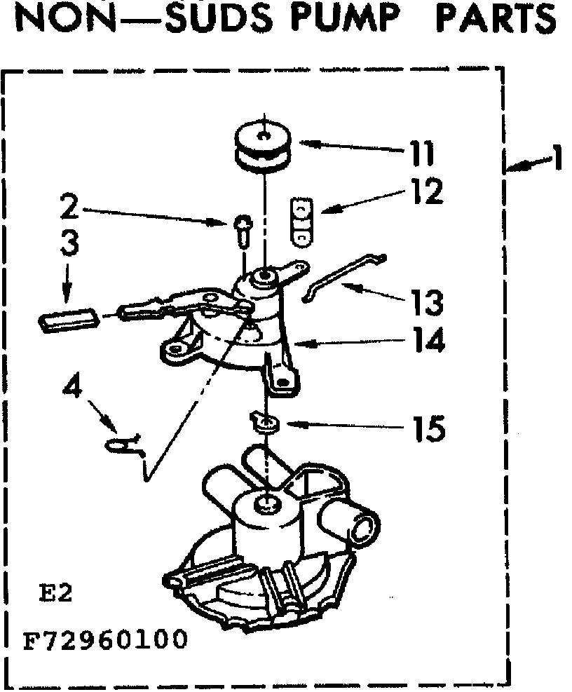 Kenmore 11072960600 non-suds pump parts diagram