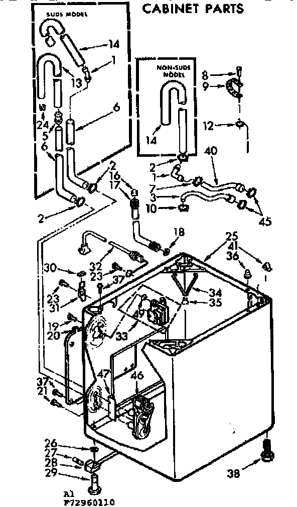 Kenmore 11072960110 cabinet parts diagram