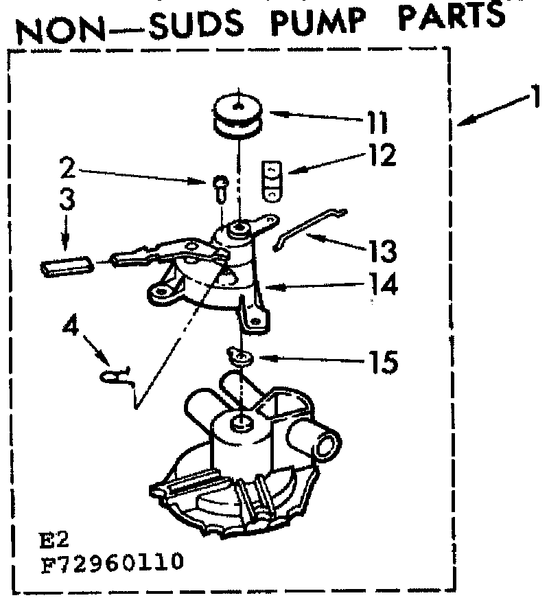 Kenmore 11072960110 non-suds pump parts diagram