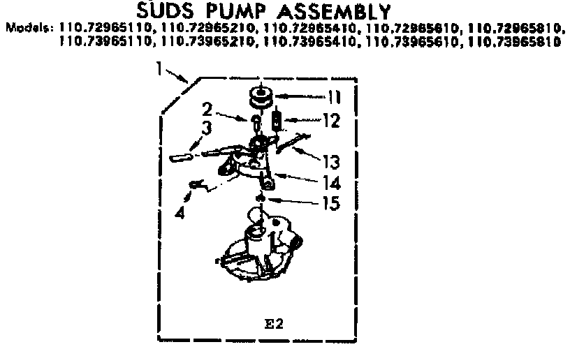 Kenmore 11072965610 suds pump assembly diagram