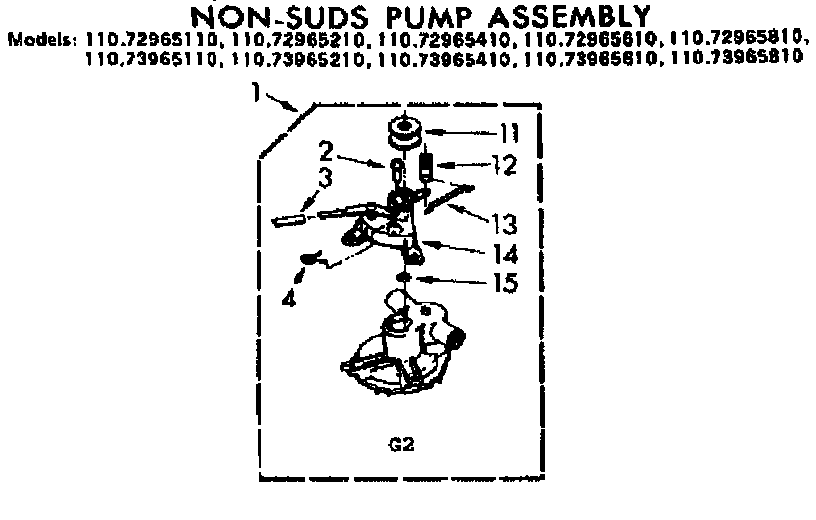 Kenmore 11072965610 non-suds pump assembly diagram