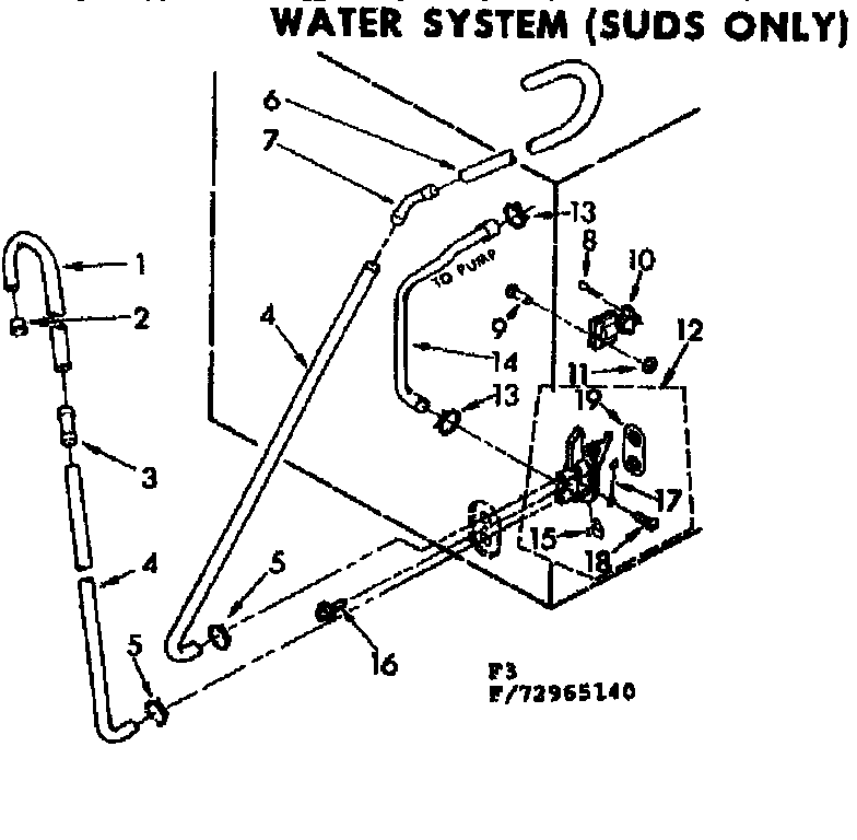Kenmore 11072965840 water system suds only diagram