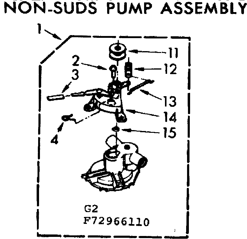 Kenmore 11072966410 non-suds pump assembly diagram