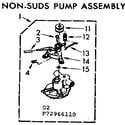 Kenmore 11072966410 non-suds pump assembly diagram