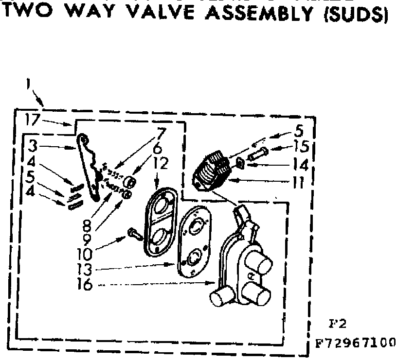 Kenmore 11073967800 two way valve assembly suds diagram