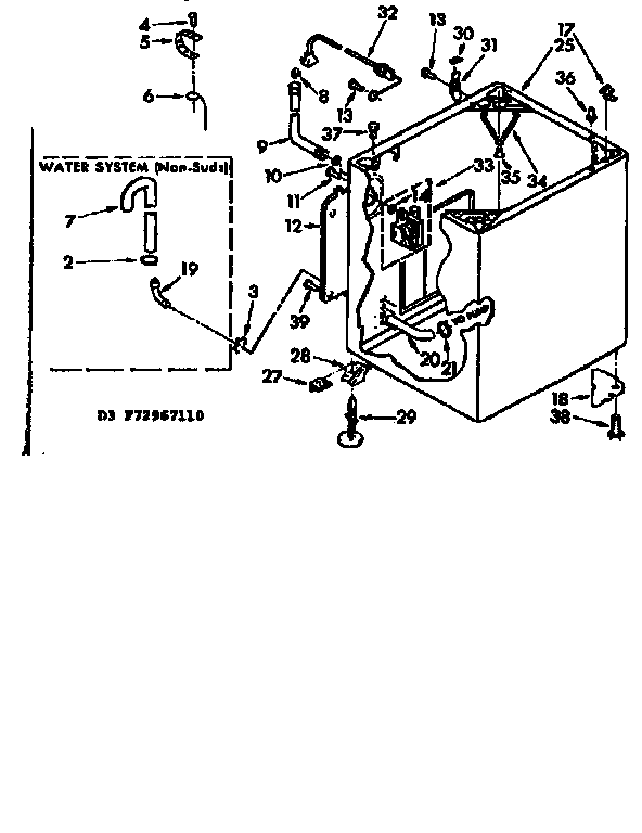 Kenmore 11072967610 cabinet parts diagram
