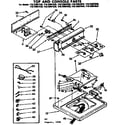 Kenmore 11073967120 top and console parts diagram
