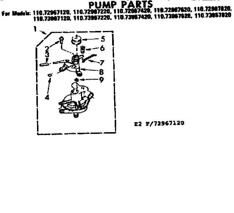Kenmore 11072967120 pump parts diagram