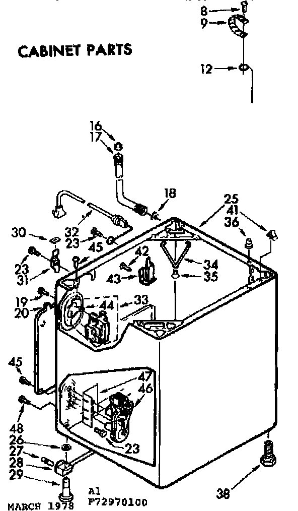 Kenmore 11073970600 cabinet parts diagram