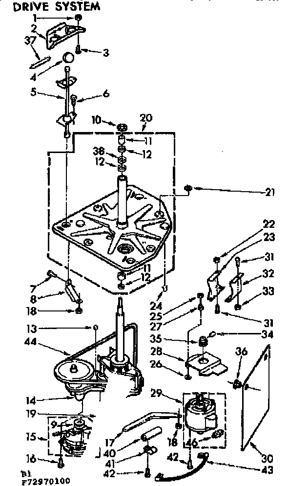 Kenmore 11073970600 drive system diagram
