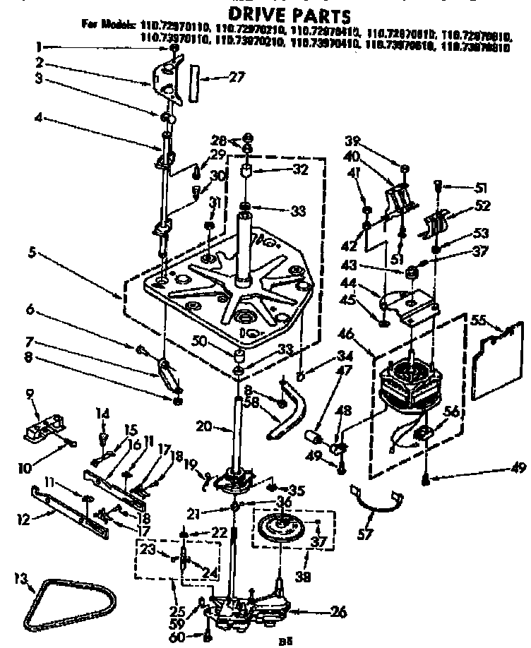 Kenmore 11072970810 drive parts diagram
