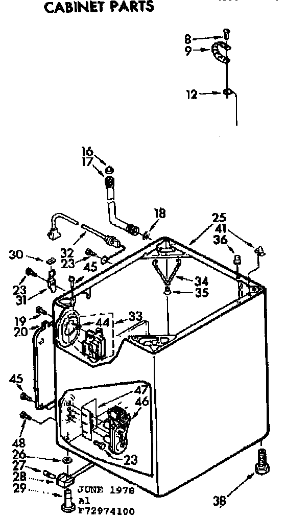Kenmore 11073974200 cabinet parts diagram