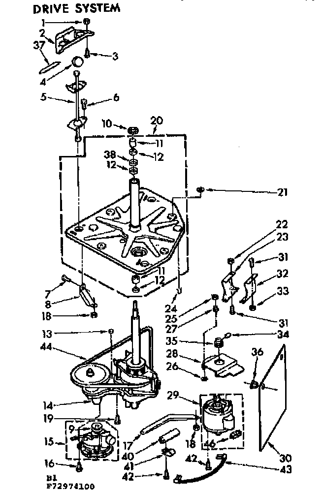 Kenmore 11073974200 drive system diagram