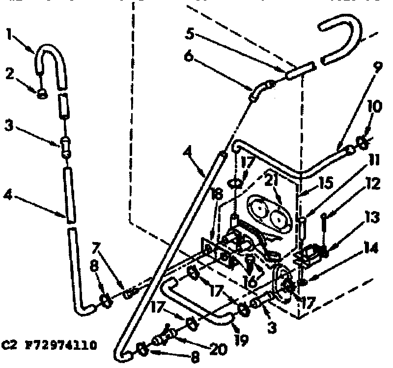Kenmore 11072974110 water system suds only diagram