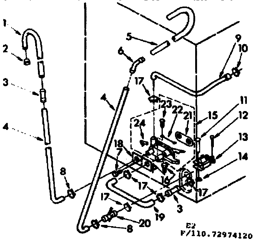 Kenmore 11073974220 water system suds only diagram