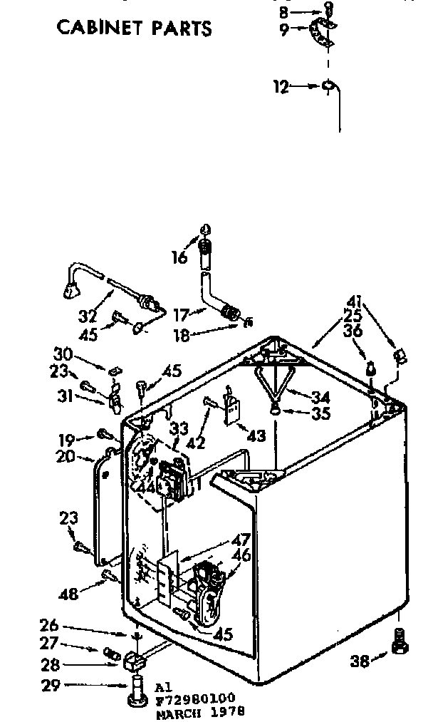 Kenmore 11073980400 cabinet parts diagram
