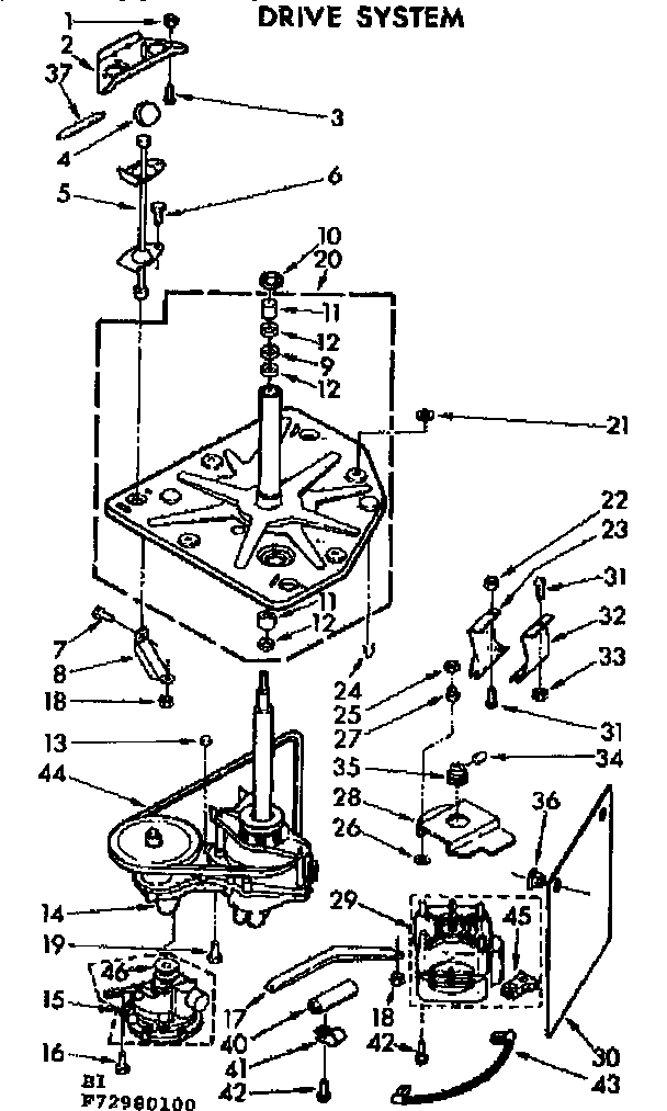 Kenmore 11073980400 drive system diagram