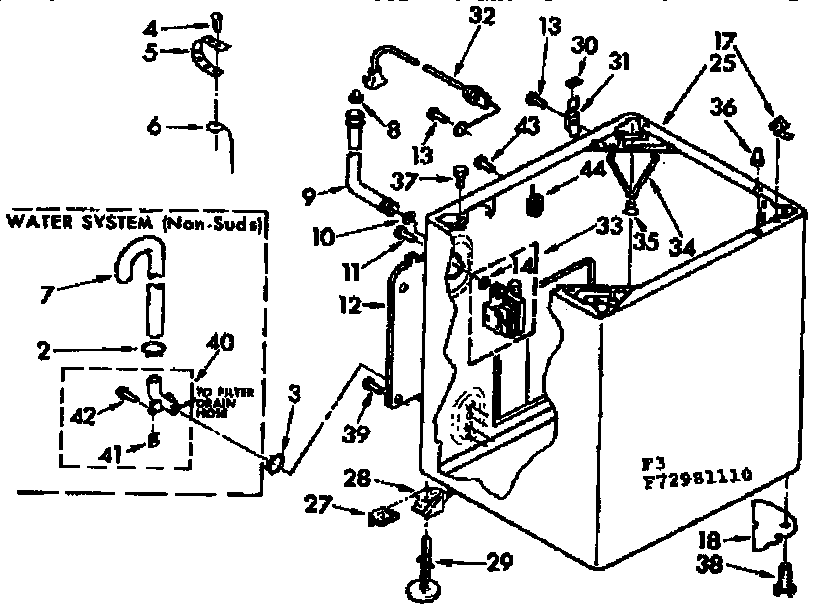 Kenmore 11073981810 cabinet parts diagram