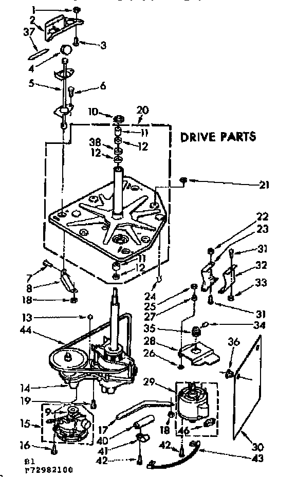 Kenmore 11072982100 drive parts diagram