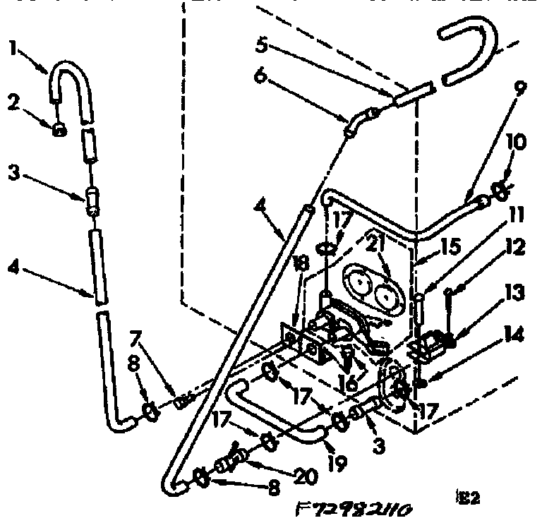 Kenmore 11072982110 water system suds only diagram