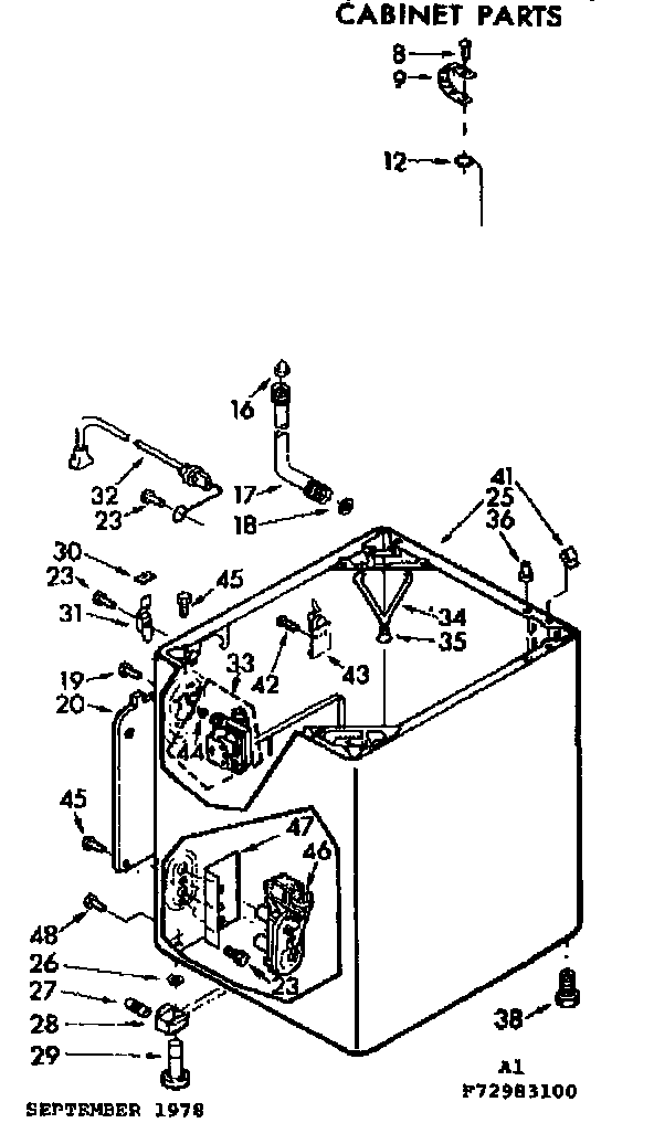 Kenmore 11072983400 cabinet parts diagram