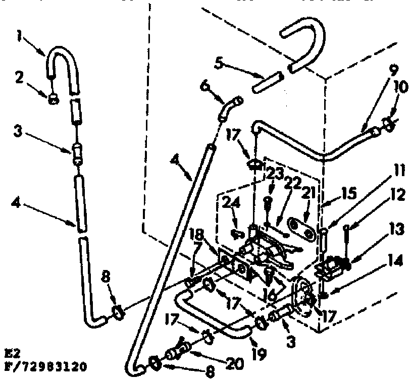Kenmore 11072983620 water system suds only diagram