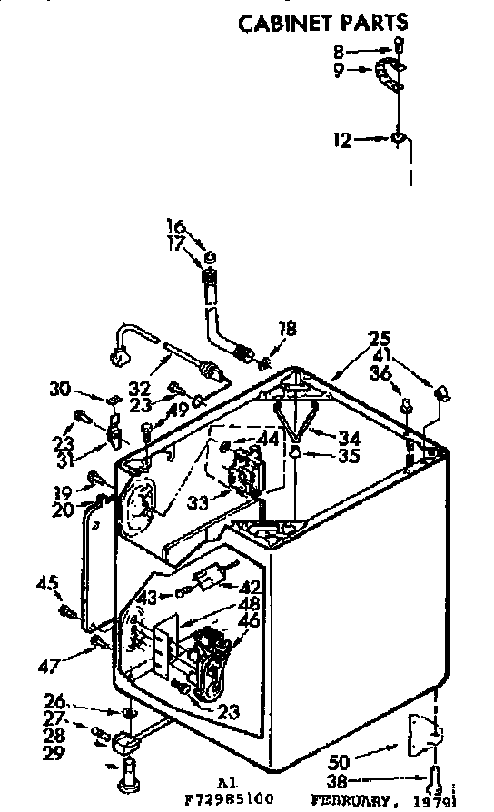 Kenmore 11072985600 cabinet parts diagram