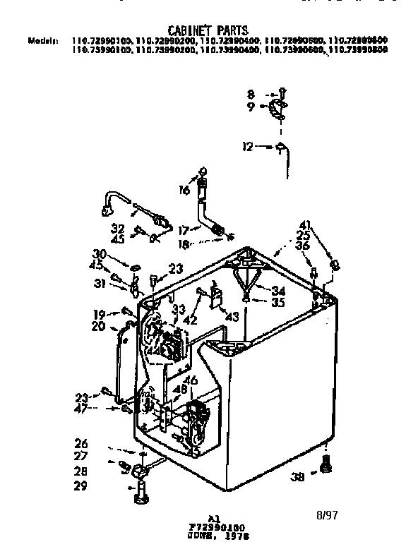 Kenmore 11073990400 ca0inet parts diagram
