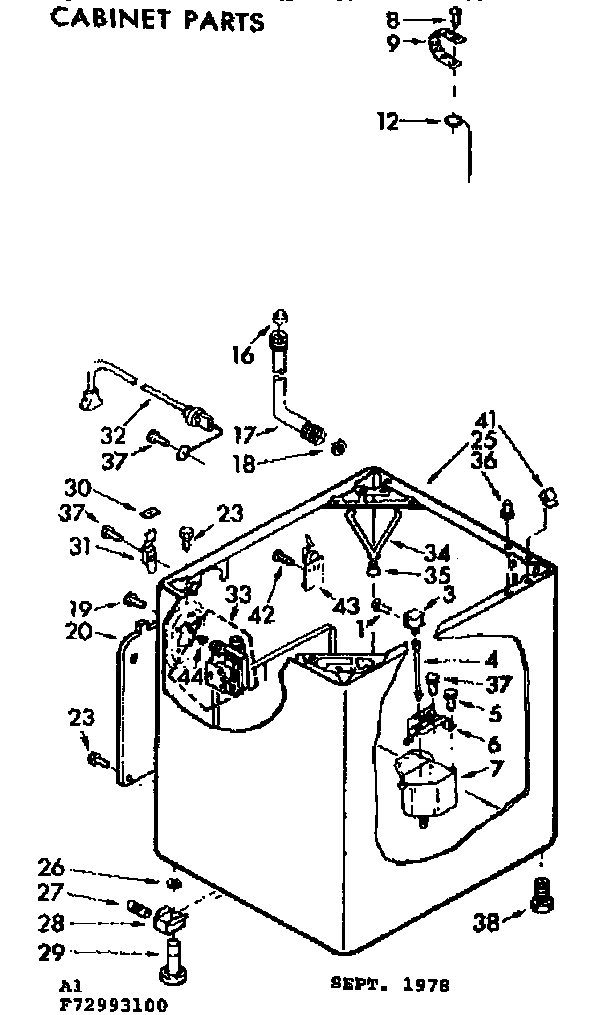 Kenmore 11072993600 cabinet parts diagram
